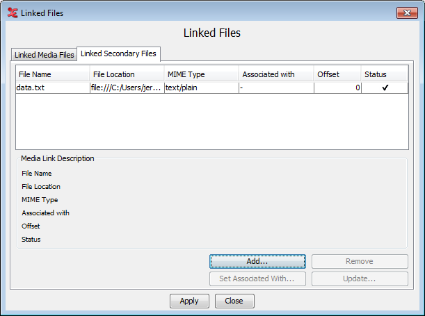 Linking timeseries data files