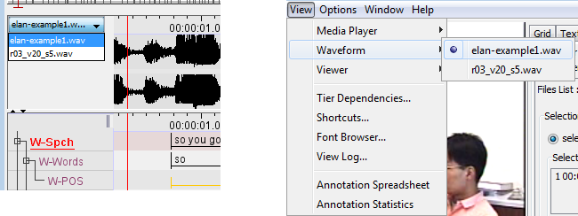 Waveform visualisation switching