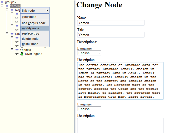 Modify node