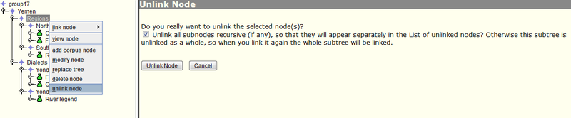 Unlink node
