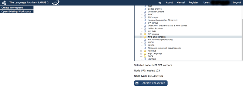 Selecting a Workspace Topnode