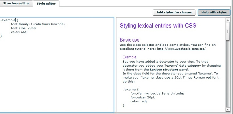 Defining the CSS styling in the Style Editor