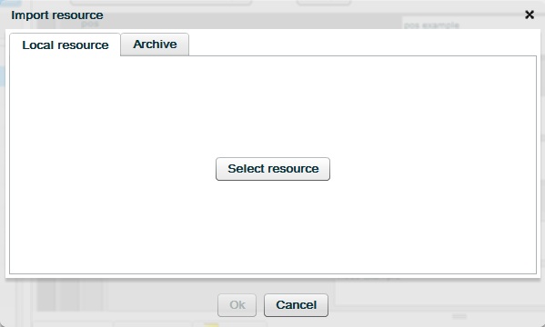 Selecting resource for the import