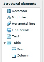 Structural elements of the View Editor