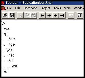 Structure file in Toolbox