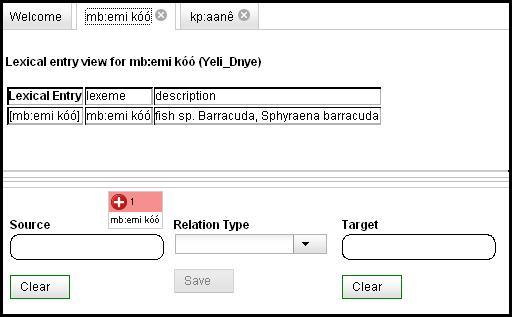 Dragging a particular data category of an entry into the Source box