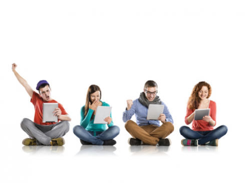 Four people sitting