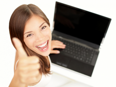 Person with thumb up