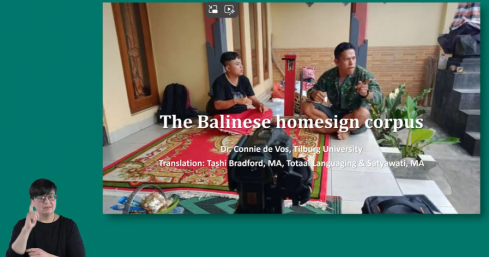 Screenshot of the Balinese HomeSign Corpus video